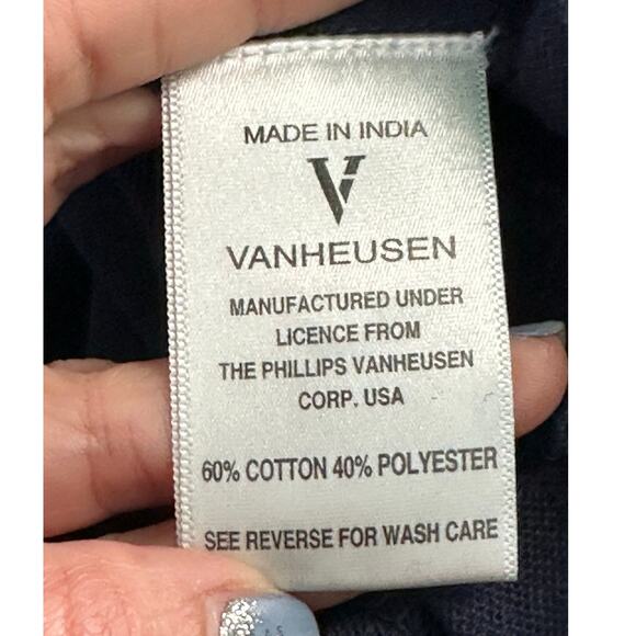 Van Heusen blue red trim slim fit short sleeves polo shirt size XL - Picture 4 of 10